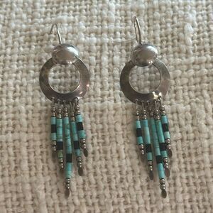 Southwestern Sterling Silver Turquoise Dangle Earrings